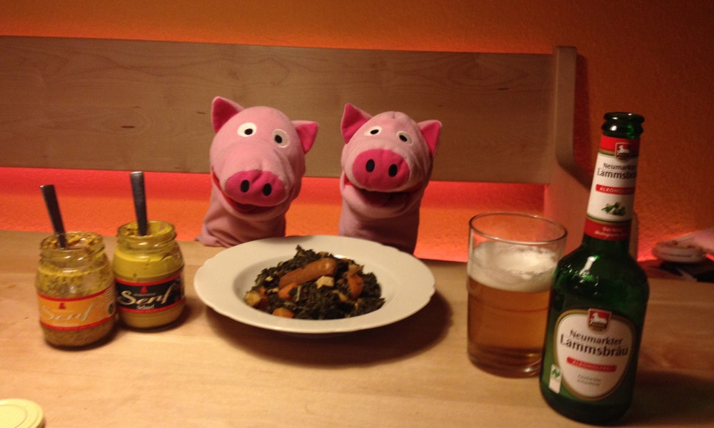 Das hat sich gelohnt! (nebenbei machen die Schweine Schleichverbung für Veganwurst...