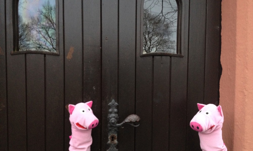 Die Schweine sind beleidigt. Und direkt daneben: