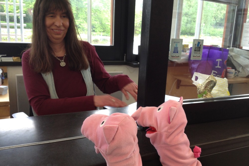 Verwunderung herrscht, da Schweine noch nie Eintrittskarten für die Gruga gekauft haben.