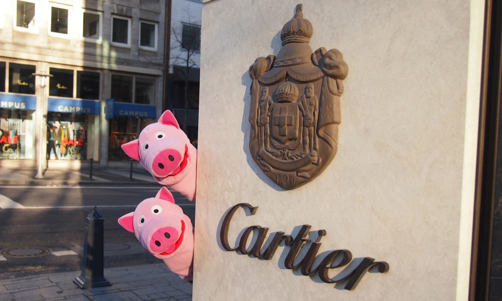 Die Schweine lassen sich ihre Kartoffeln künftig von Cartier liefern.