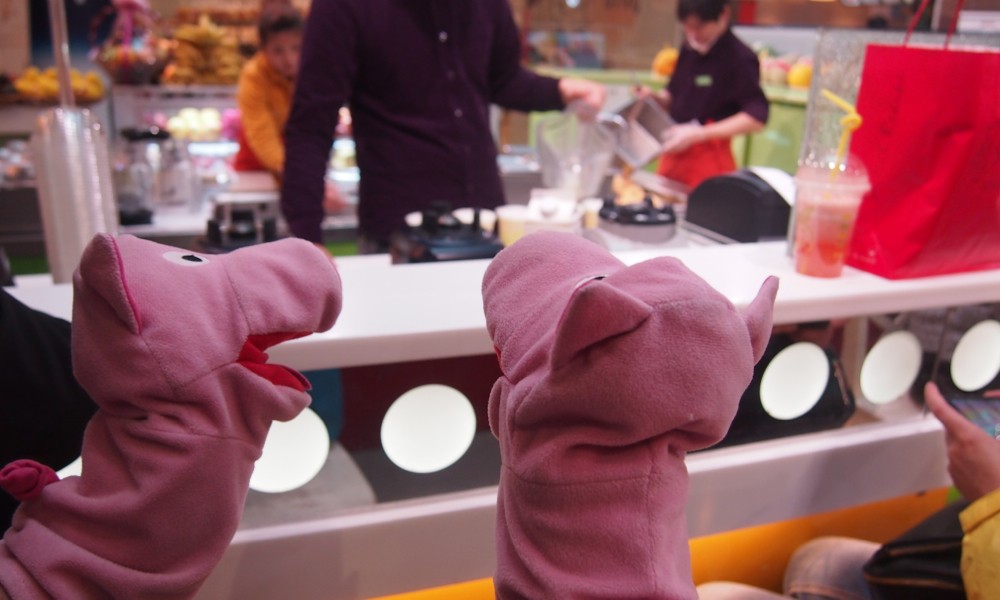 Sie bestellen Kartoffelsaft.