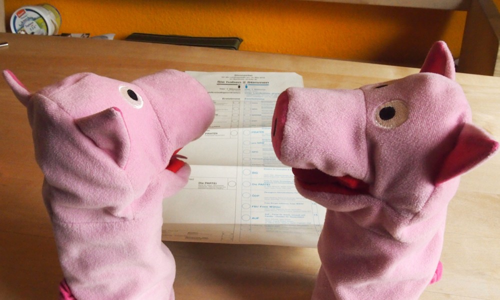 Sie diskutieren wen sie wählen sollen ...