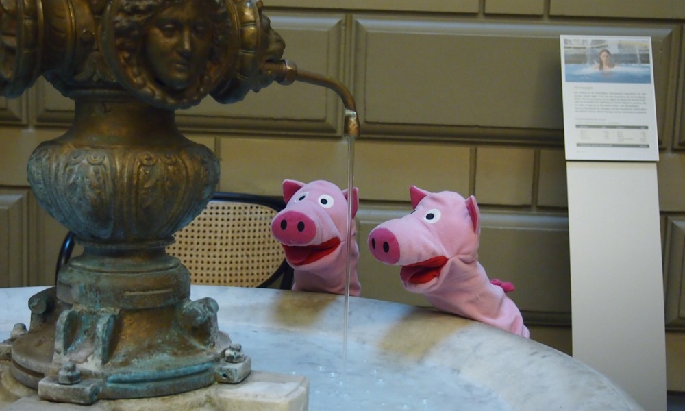 Die Schweinele lassen sich mit Heilwasser vollaufen. Schadt ja nix.