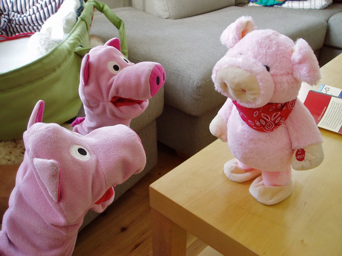 Derweil wird mit einem weiteren Schwein geplaudert.