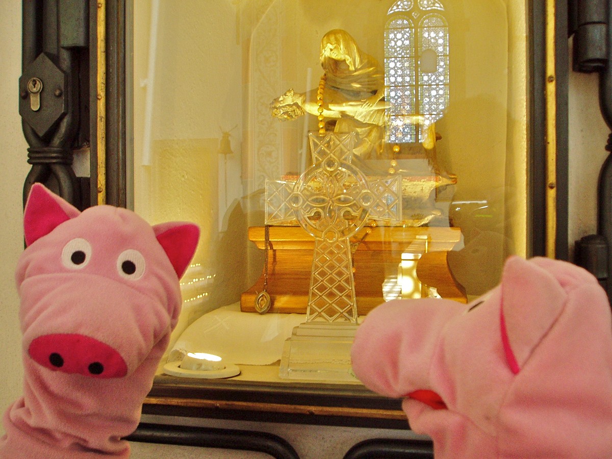 Offenbar ist jemand verstorben. Die Schweine sind traurig.